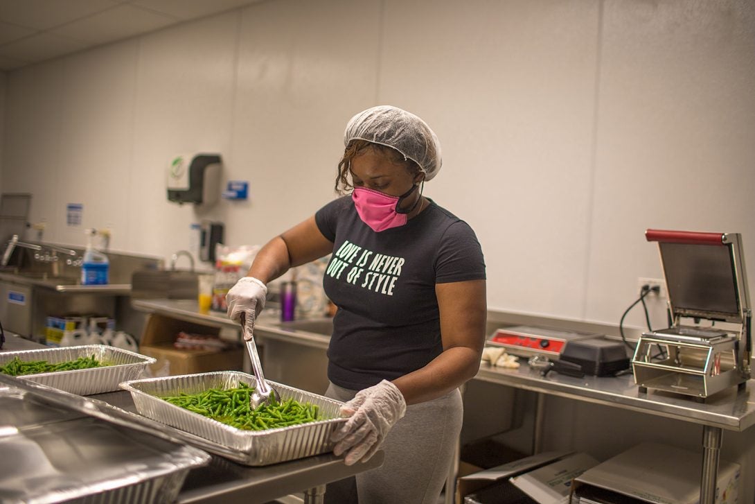 Woman working in a kitchen