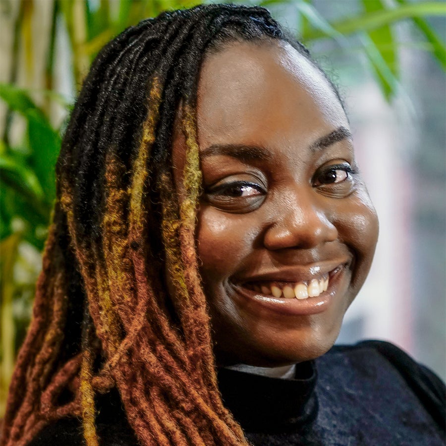 Portrait of a young woman smiling