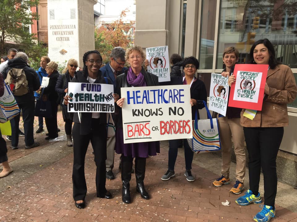 RPH members participate in a rally for healthcare accessibility.