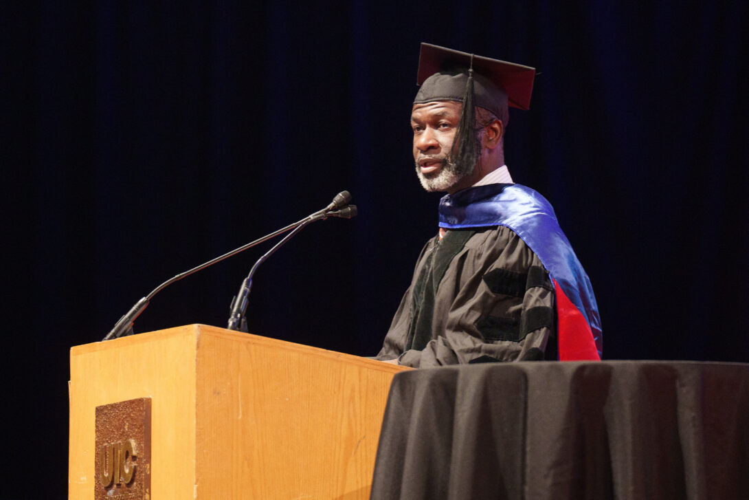 Portrait of UICAA president-elect Kerl LaJeune at commencement.