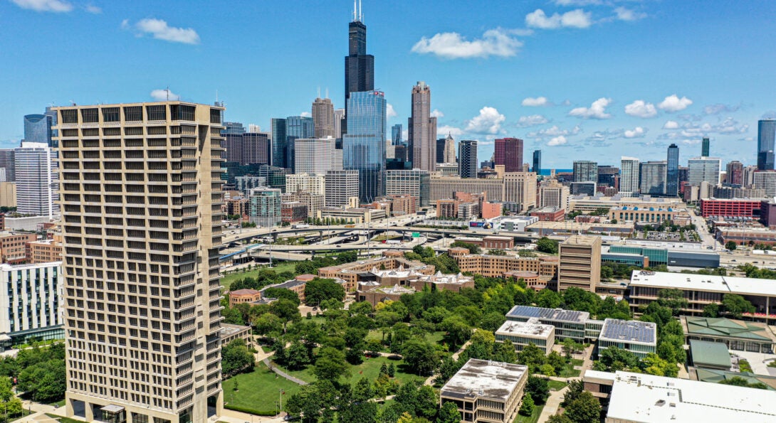 UIC campus aerial view