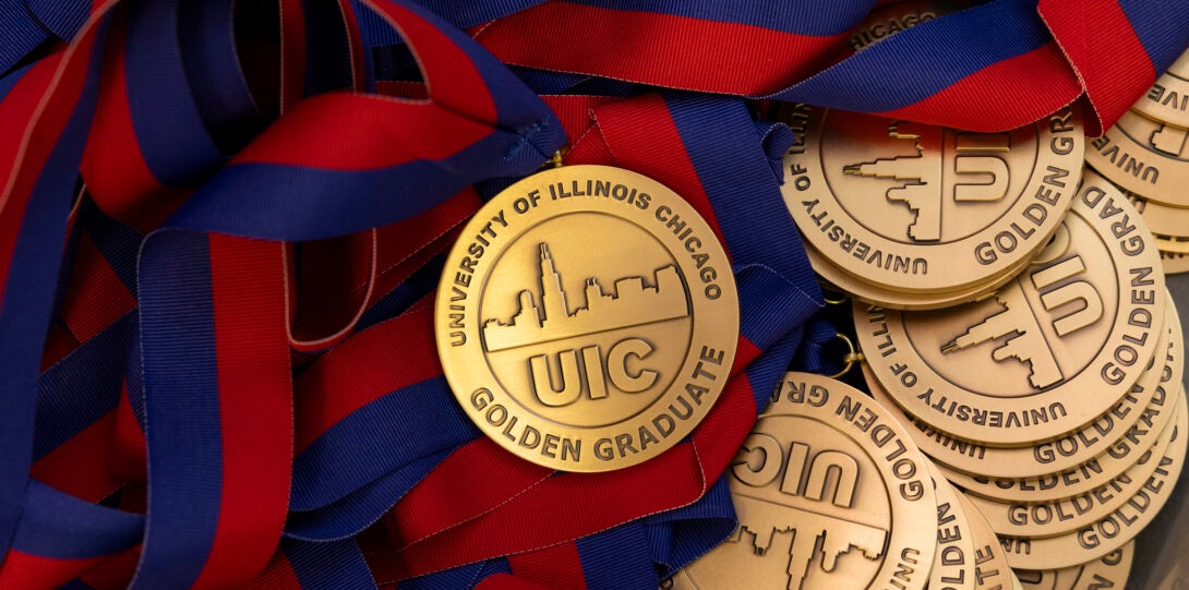 UIC Golden Grad medallion.